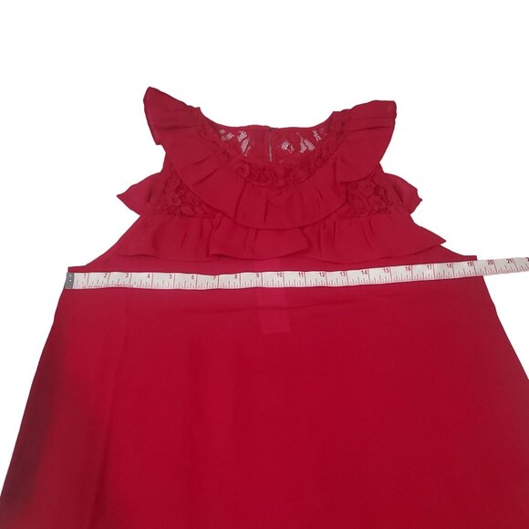 Bb Dakota womens blouse Size medium Red color sleeveless ruffle new $ 78 - Picture 5 of 15